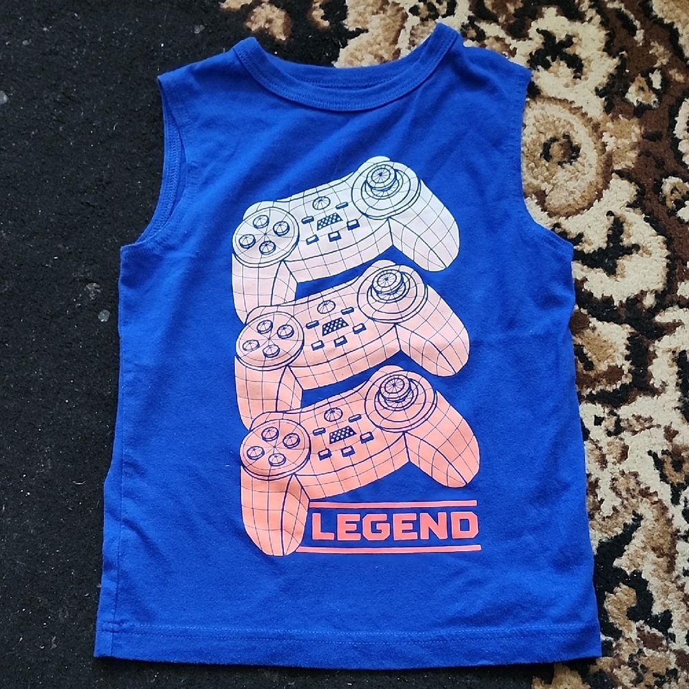 Place Blue and Orange Tank Top with Graphic Design; Size: 4
